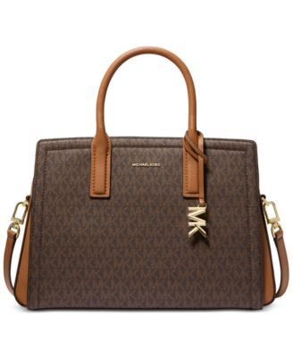 Сумка с фирменным логотипом Michael Kors Laila Medium коричнево-бежевого цвета