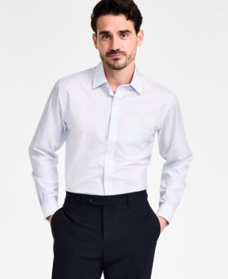 Мужская рубашка из плотного сукна Tattersall обычного покроя с негладким отложным воротником