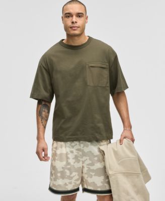 Мужская футболка Mode of One с коротким рукавом свободного кроя в смешанной технике эксклюзивно представленная в Macys 9890₽