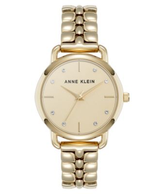 Женские кварцевые часы Anne Klein из фирменного золотистого металлического сплава, 30 мм