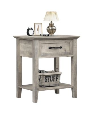 стильная тумбочка gaomon, прикроватный столик, Приставной столик, Приставной столик с выдвижным ящиком и открытыми полками для гостиной и спальни, Серый