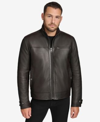 Мужская куртка из натуральной кожи Skeld от Andrew Marc Black Label со съемной внутренней подкладкой из искусственного кролика