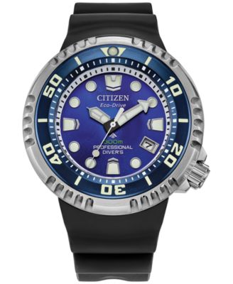 Мужские часы Citizen Promaster Dive с черным ремешком BENEBiOL™ из искусственной кожи 46 мм