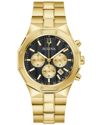 Мужские часы Bulova Prestige Chronograph с золотым браслетом из нержавеющей стали 40 мм