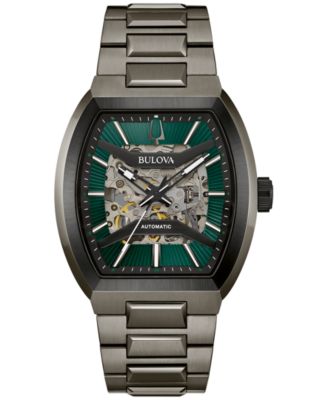 Мужские часы-браслет Bulova Maquina с автоматическим управлением серого цвета из нержавеющей стали, 40 мм