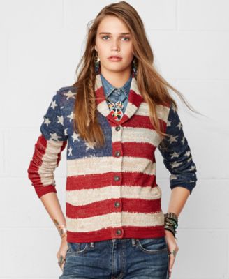 ralph lauren denim and supply american flag cardigan