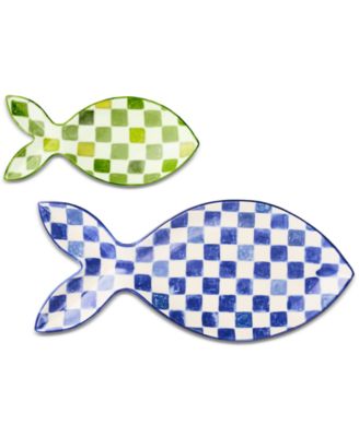 Сервировочные тарелки MacKenzie-Childs Go Fish, набор из 2 порций