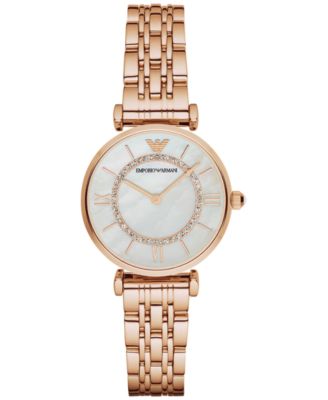 armani women's rose gold watch