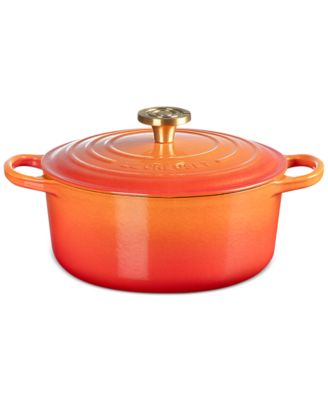 Фирменная жаровня Le Creuset объемом 4,5 литра Круглая жаровня Flamme Dorée с ручкой-тиглем - издание, посвященное 100-летию