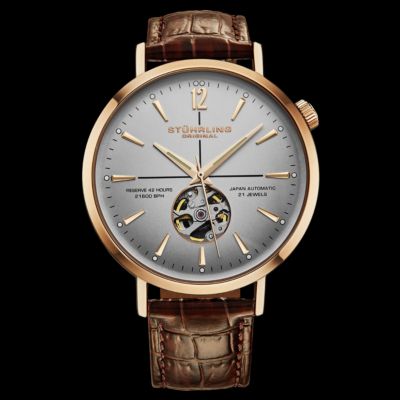 Мужские часы Stuhrling 1021 Quasar Skeleton с автоподзаводом 42 мм