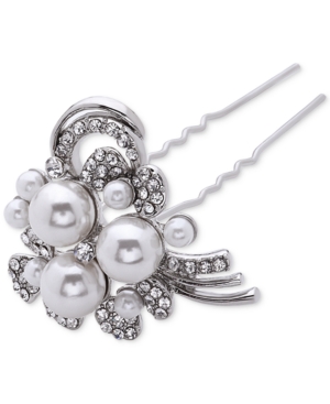 Nina Silver-Tone Crystal and Faux-Pearl Set of Two Hairpins; $68