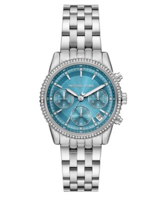 Женские часы Michael Kors Bryant Chronograph серебристого цвета из нержавеющей стали, 35 мм