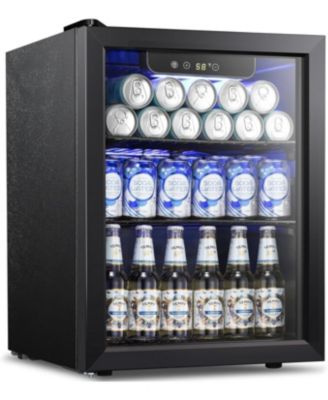 Холодильник для напитков Antarctic Star объемом 1,7 кубических фута со стеклянной дверцей, вмещает 68 банок, Цифровой регулятор температуры газировки, Компактный холодильник для напитков для дома