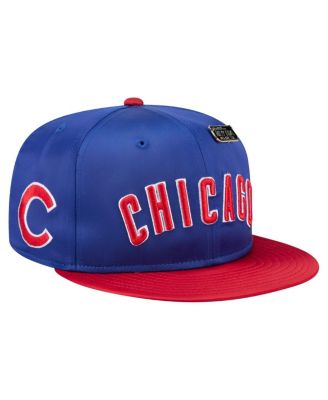 Мужская приталенная шляпа New Era из королевского/красного атласа Chicago Cubs Satin 59FIFTY