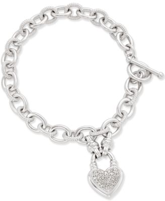 diamond heart charm bracelet