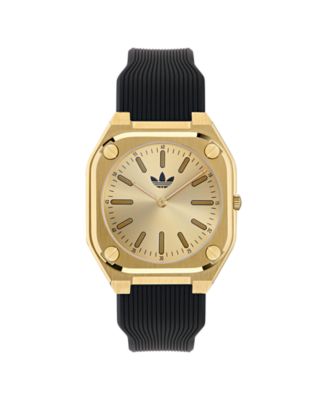 мужские аналоговые черные силиконовые часы adidas, 39 мм, черные