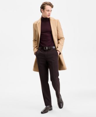 Мужское приталенное однотонное пальто HUGO by Hugo Boss