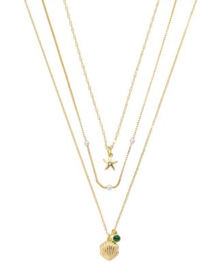 Многослойное ожерелье с подвеской 