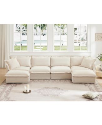 Широкий, глубокий и уютный U-образный секционный диван Streamdale Furniture с чехлом