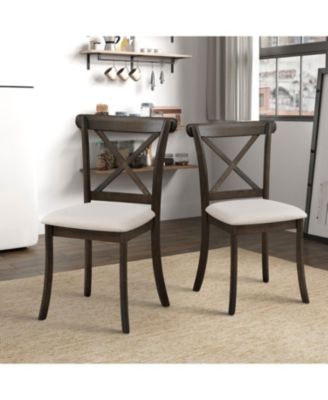 Деревянные обеденные стулья Streamdale Furniture с поперечной спинкой, набор из 2 коричневых стульев