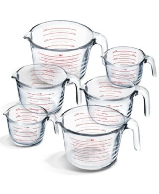 Набор мерных стаканчиков для жидкости из боросиликатного стекла JoyTable на 6 предметов - Можно мыть в посудомоечной машине, микроволновой печи и духовке