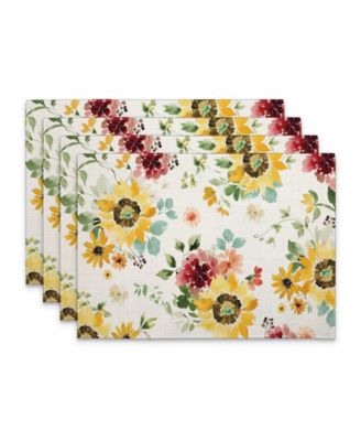 Салфетки из ткани CounterArt Spring Sunflowers Premier, набор из 4 салфеток