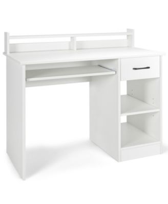 Набор Mecale из 1 рабочего стола для ноутбука с выдвижным ящиком и подставкой для клавиатуры белого цвета