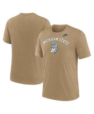 Мужская футболка Nike Heather светло-коричневого цвета Michigan State Spartans Legacy Arch Tri-Blend от Nike