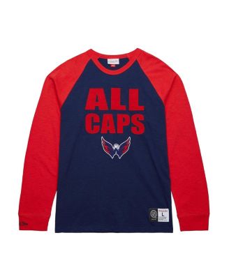 Мужская темно-красная футболка Mitchell & Ness Washington Capitals Legendary Slub Реглан с длинным рукавом