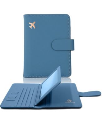 Бумажник для хранения паспорта с 6 отделениями- Темно-синий