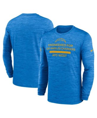 Мужская футболка с длинным рукавом Nike Powder Blue Los Angeles Chargers Sideline Velocity Performance от Nike
