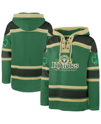 Мужская толстовка-пуловер Kelly Green New York Knicks McLucky Superior на шнуровке с капюшоном от бренда '47