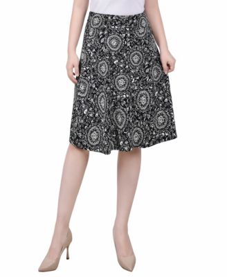 Миниатюрная юбка длиной до колен с широкой талией из коллекции NY Collection, черная