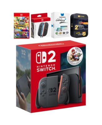 Комплект Nintendo Switch 2 + Mario Kart World с Super Mario Party Jamboree, дополнительными бонусами, кодом MightySkins и расширенной гарантией на 2 года.