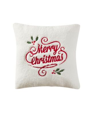 Квадратная декоративная подушка J Queen New York Merry Christmas Holly Pillow, 20