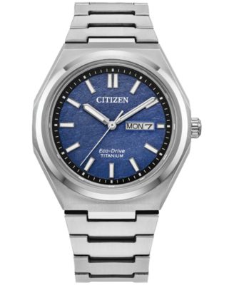Мужские часы-браслет Citizen Eco-Drive Zenshin серебристого цвета с супер титановым браслетом 39 мм