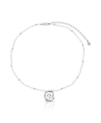 Колье-чокер из перламутра Ettika Aura Swirl серебристого цвета