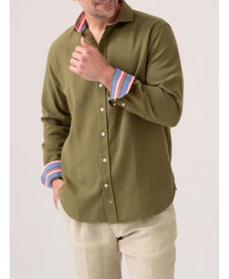 Мужская рубашка из матового хлопка с длинным рукавом Koy Clothing зеленого цвета