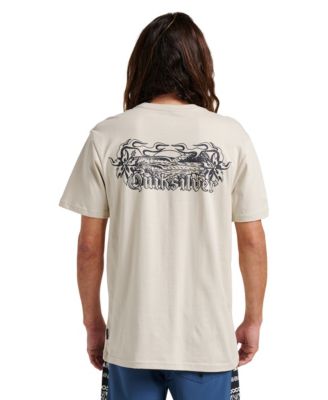 Мужская футболка Quiksilver с коротким рукавом Backyard серебристого цвета