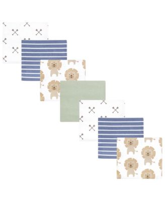 Набор мягких хлопчатобумажных фланелевых пеленок для пеленания Hudson Baby синего цвета