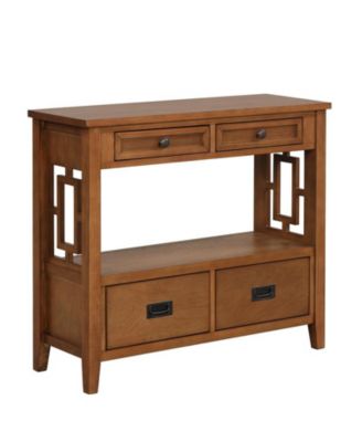 Консольный стол CASAINC 36" из сосны с 4 выдвижными ящиками и 1 полкой для хранения коричневого цвета