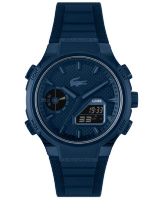 Мужские часы Lacoste LC33 на темно-синем силиконовом ремешке, 44,8 мм