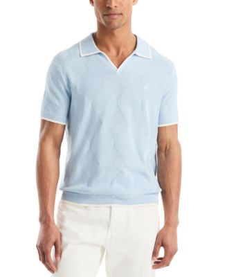 Мужской свитер поло Nautica с коротким рукавом из текстурированного аргайла