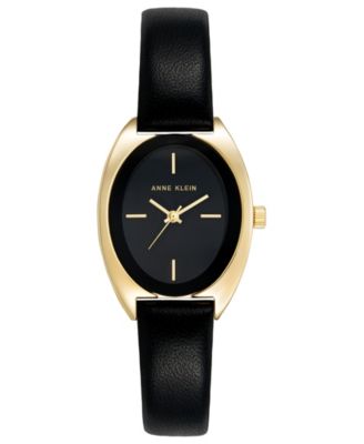 Женские кварцевые часы Anne Klein Premier из черной кожи, 28 мм