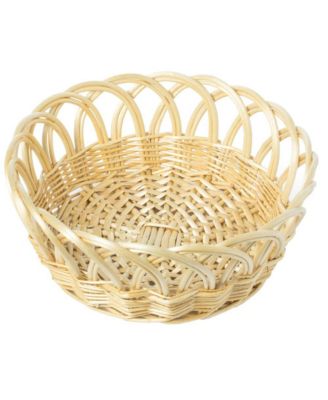 Плетеная 16-дюймовая Декоративная круглая ваза для фруктов, Хлебная корзина, Сервировочный поднос, Большой