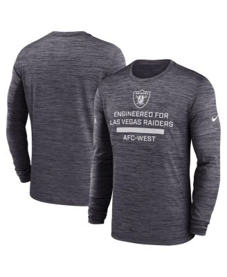 Мужская черная футболка с длинным рукавом Nike Las Vegas Raiders Sideline Velocity Performance от Nike