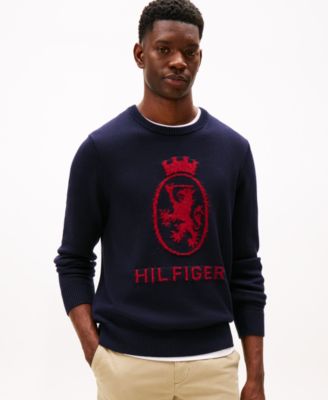 Мужской свитер с круглым вырезом и эмблемой Tommy Hilfiger в подарок