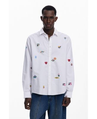 Мужская рубашка Desigual с длинным рукавом и рисунками