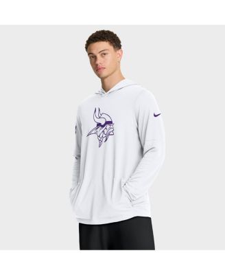Мужская белая футболка Nike Minnesota Vikings Alt Pack Pass Accuracy Performance с капюшоном и длинными рукавами от Nike.