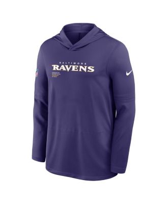 Мужская фиолетовая футболка Nike Baltimore Ravens Sideline Pure Performance с капюшоном и длинными рукавами от Nike